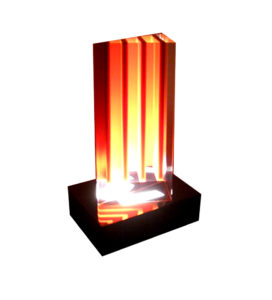 acrylic Lamp Red Stripes by Marco Pettnari