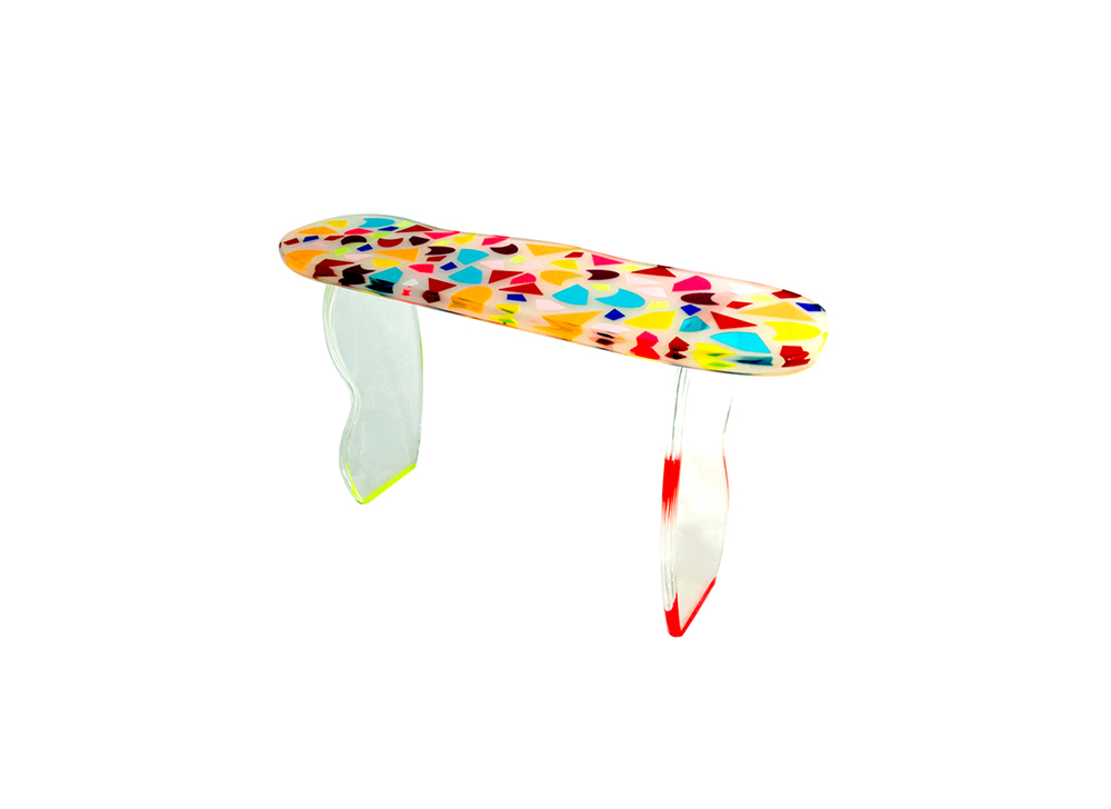 acrylic console table by Marco Pettinari