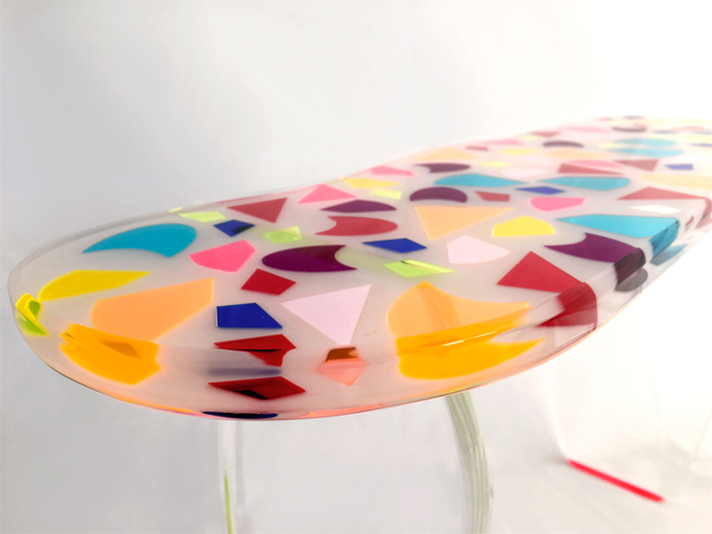 acrylic console table by Marco Pettinari