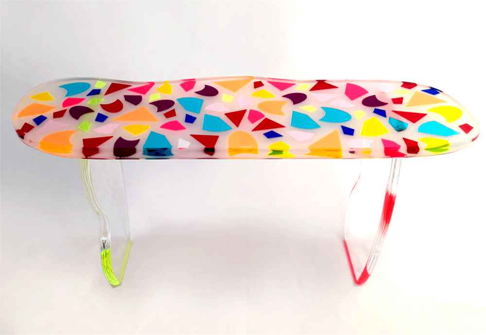 acrylic console table by Marco Pettinari